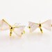 1 pair/ 2 pcs- (5065BG-PI) Pink Ice/Bright Gold bow post earrings