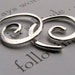 Gauged Spiral Earrings, Sterling Silver, for Stretched Pierceings, 14 or 16 Unisex or Mens - 20mm ( 3/4 inch)