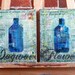 Dogwood Duo No. 1 - diptych original paintings of two bottles with lyrics, typography text word art mixed media rustic