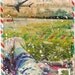 Par Avion - framed original mixed media painting - photo transfer on vintage envelope, Boston ocean beach themed