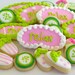 Spa Party Mini Sugar Cookies- 1 dozen for Bethany - masks in pink with white polka dots