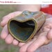 ON SALE Heart shaped ceramic bud vase or pencil holder