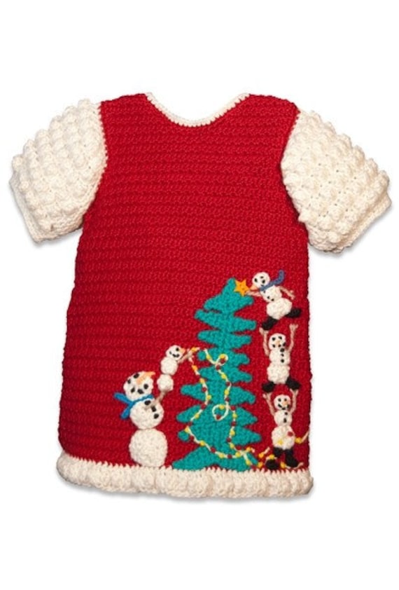 Crochet Pattern PDF Christmas Dress Children Baby Girl