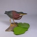 7 inch Green Heron Hand Carved Wooden Bird