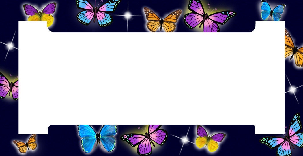 Butterflies License Plate Frame on Black by SpiceItUpGraphics