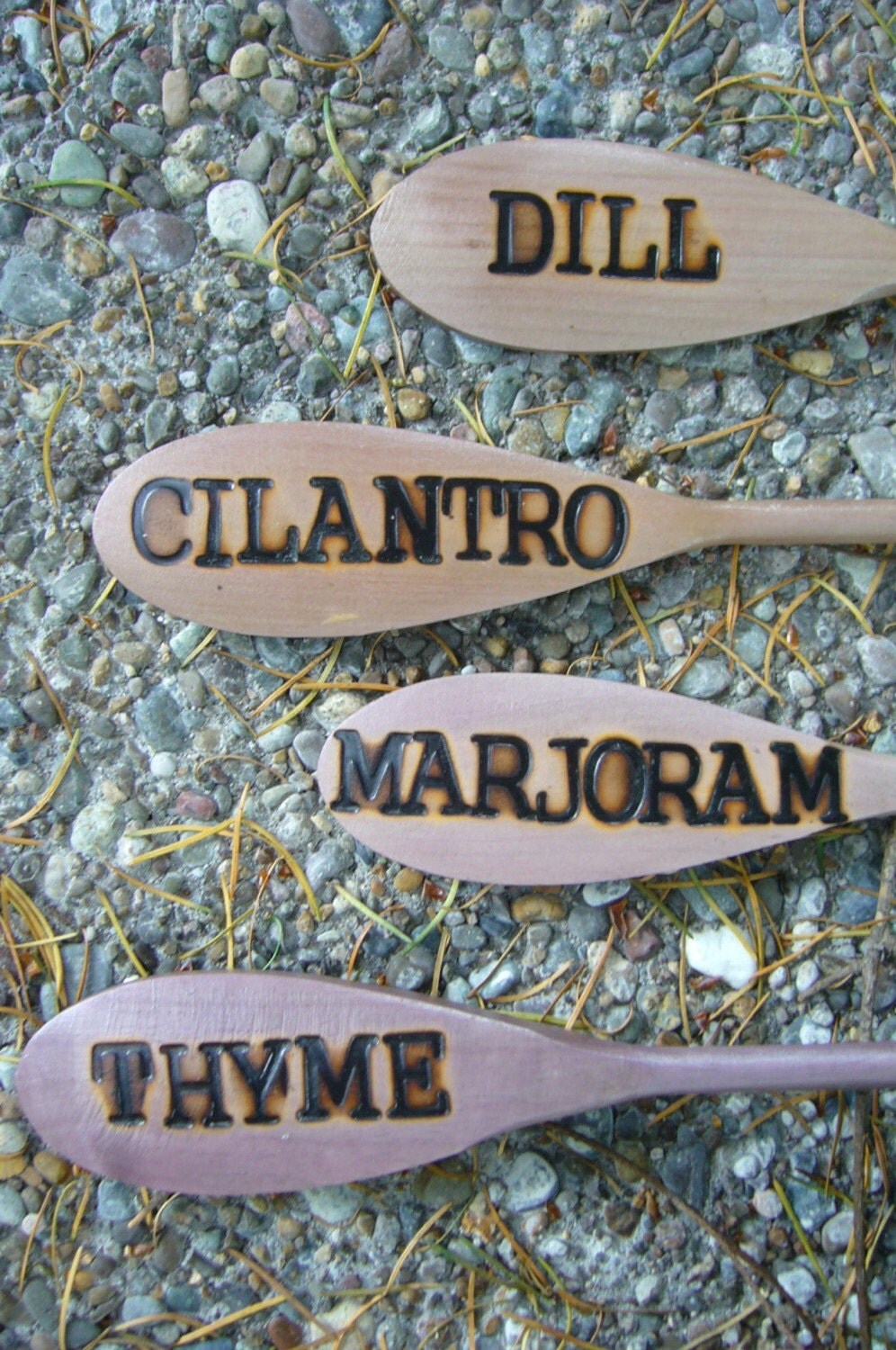 Wooden Spoon Herb Garden Markers Dill by MiltonsGrdnMenagerie