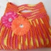 RESERVED for TERESA - crochet tote handbag summer pink orange yellow flowers purse bag - Summer Fun Terrifically Textured Tote