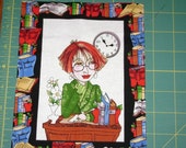 Loralie Cool School Teacher Lady quilt fabric ONE block