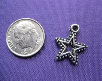 Star Charm Tibetan silver jewelry supply 5 pieces