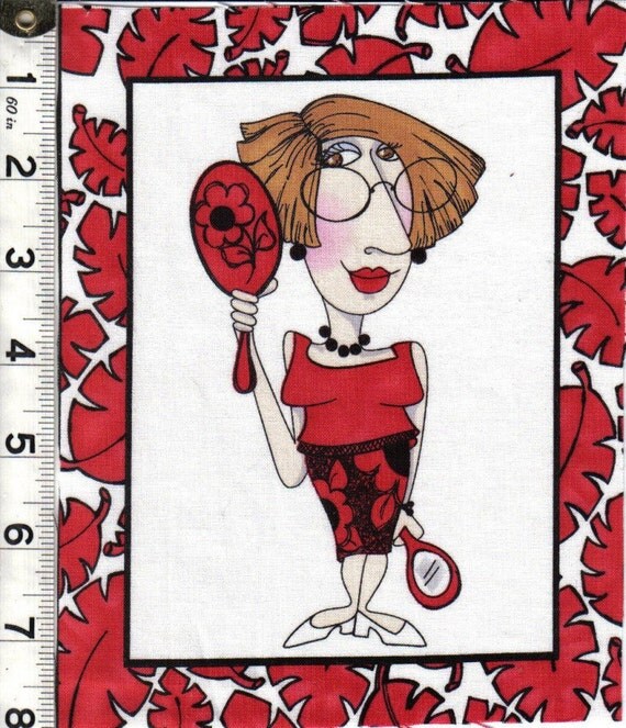 Loralie Beauty Salon Hair Stylist quilt fabric ONE block Beauty Salon