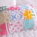 GORGEOUS SPRING COTTAGE Vintage Chenille Patchwork Pillow
