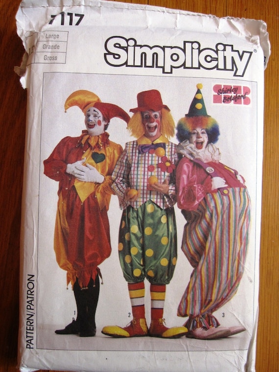 Clown Costume Pattern Simplicity 7117 size Large