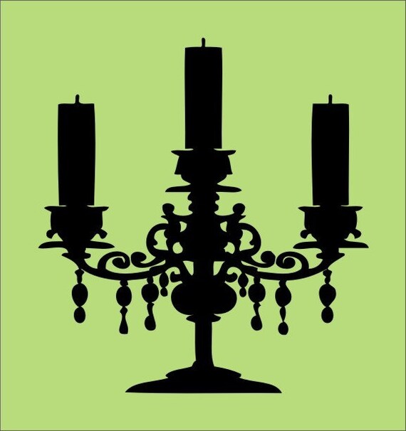 Items similar to Candelabra, Chandelier, Candle, Stencil, image is