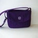 Purple Messenger Bag Purse - Adjustable Crossbody Strap - Small Shoulder Bag
