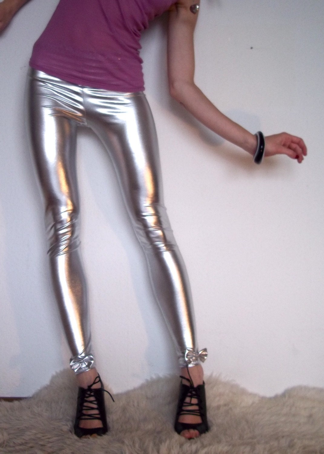 silver workout leggings