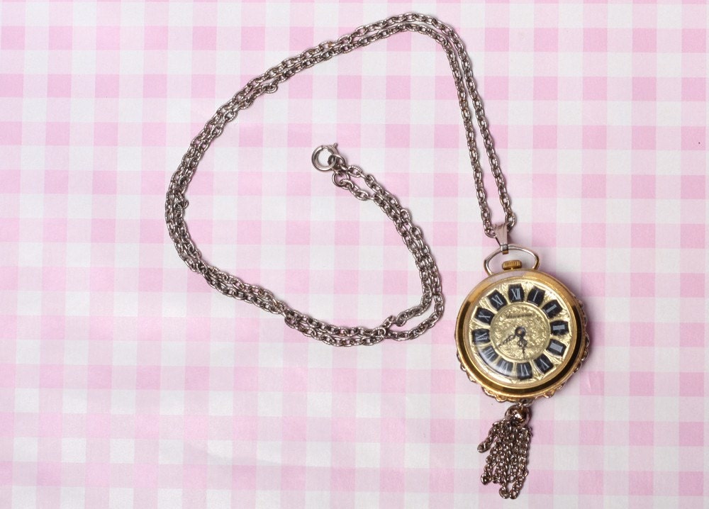 Vintage Lucerne Pocket Watch Necklace