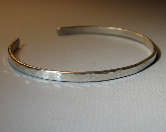 Dainty Sterling silver cuff Bracelet forged from by NiciLaskin