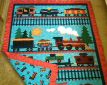 Popular items for train quilt on Etsy