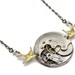 Steampunk Necklace Elgin pocket watch antique 1890s guilloche engraved ruby jewel silver gold swallows bird with genuine pearls filigree vintage neo victorian pendant original jewelry design by Steampunk Nation 721