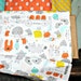 Organic Monster Mash - Yard Yardage - Monsterz by Cloud9 Fabrics - Bright White Orange Mint Yellow Grey Kids Happy and Fun Drawings