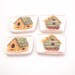 Broken China Mosaic Tiles - Birdhouse Focal - Cabochons - Set of 4