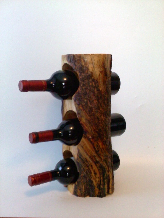 Log Wine Rack by AspenBottleHolders on Etsy