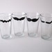 Mario Mustache Glasses: Mario, Wario, Luigi, and Waluigi Mustaches Tall Drinking Glasses