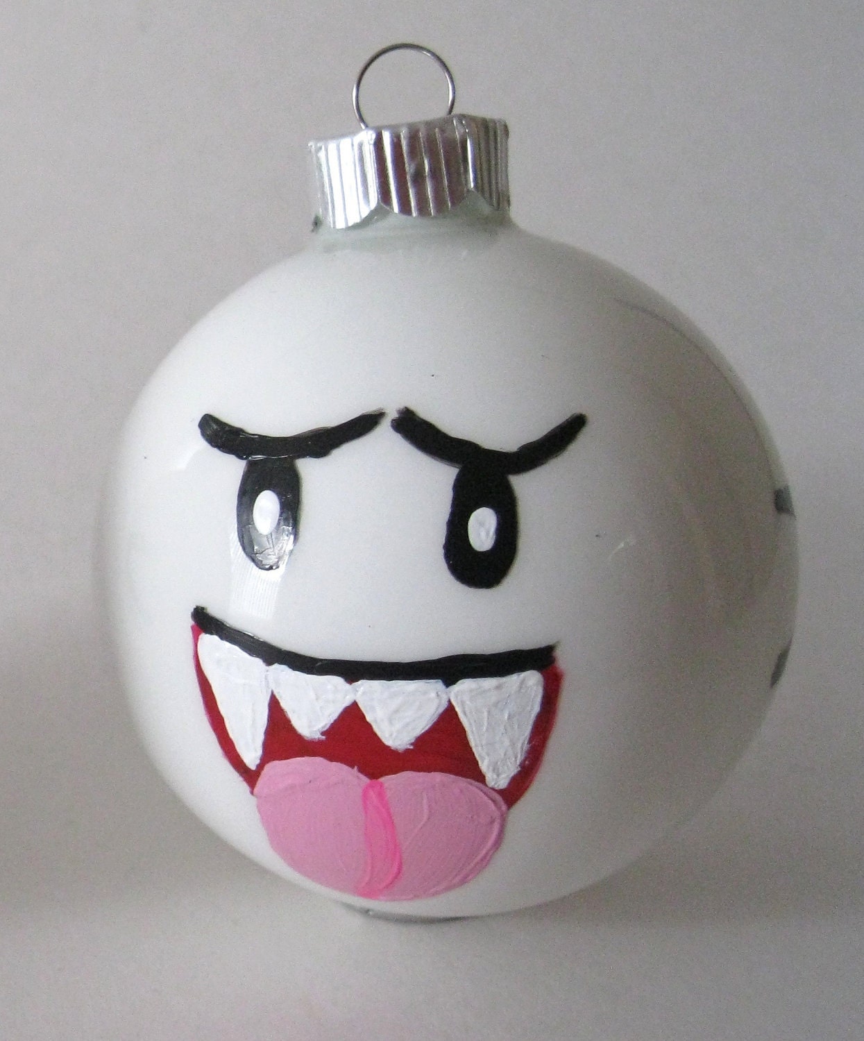 Mario Boo Christmas Ornament One Hand Painted Mario Inspired
