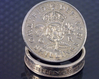 COIN RING - (( British Two Shillings )) - (Choose The Year & Ring Size You Want)