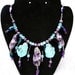 Turquoise and Amethyst Sterling Silver Wire Wrapped Necklace