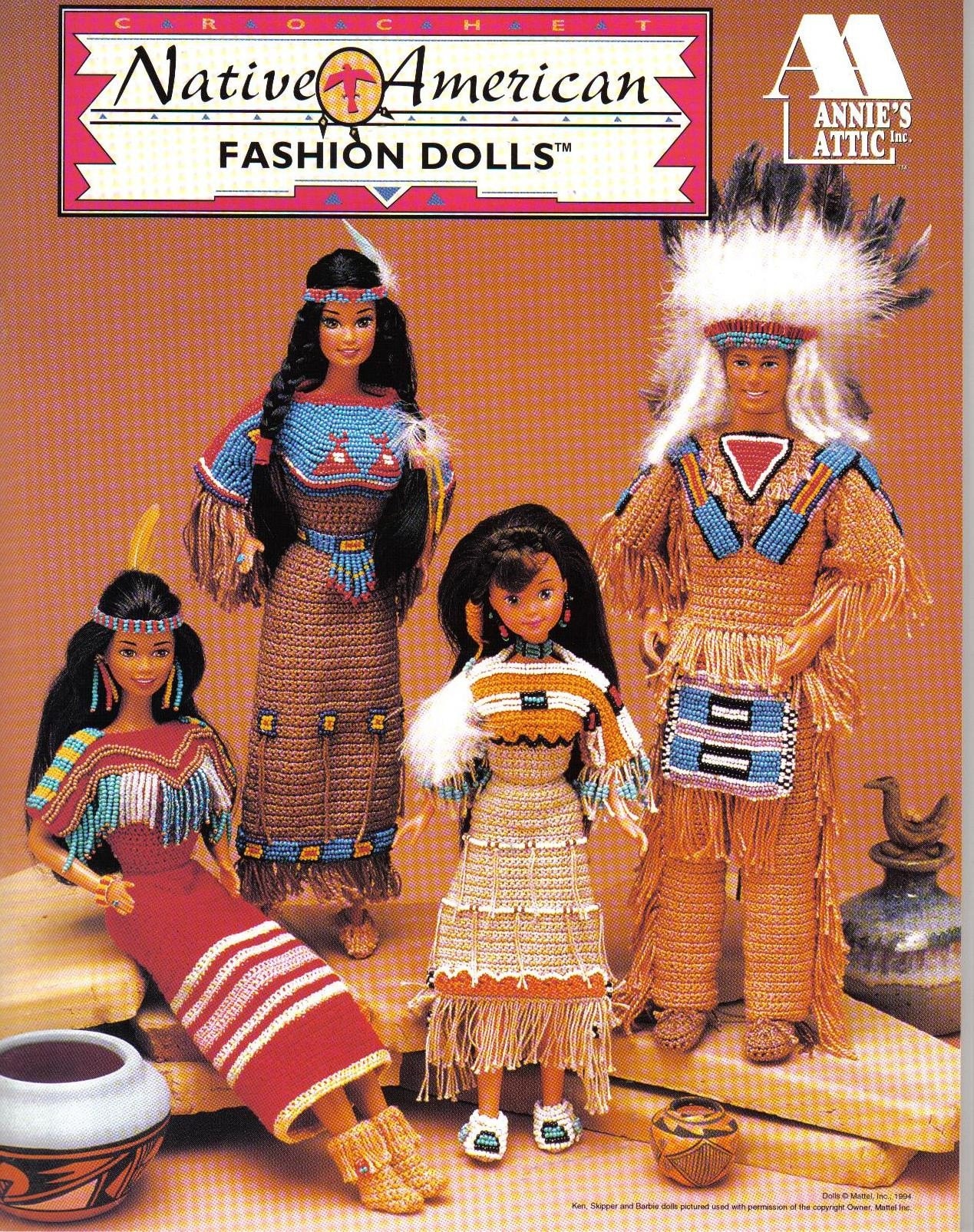 CROCHET Native American Fashion Doll Clothing Pattern Book