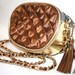 Vintage 1980s Bronze and Gold Crossbody Purse
