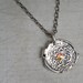 Celtic Fine Silver Wax Seal Charm with Swarovski Crystal Center Includes Sterling Silver Chain