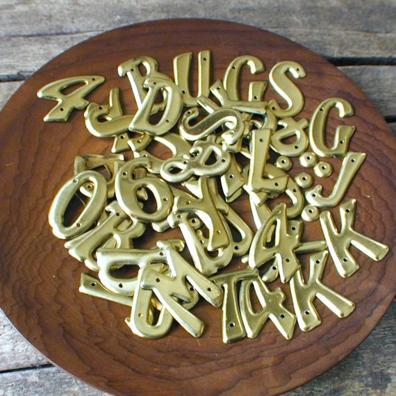 Small Brass Letters And Numbers