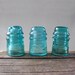 Glass Insulators Aqua Lot of Three