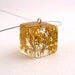 Yellow Resin Necklace. Yellow Flowers Resin Pendant. Pressed Flower Pendant Necklace. Real Pressed Flowers - Yellow Baby's Breath