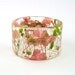 Pink and Green Botanical Resin Bangle. Chunky Bangle with Pressed Flowers. Real Flowers - Green Baby's Breath.