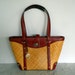 Etienne Aigner Tote // Woven Reed With Oxblood Leather Trim