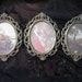 Miniature Gallery Frames ITALY Brass Ornate fluer de lis pierced glass 3 3/4" x 5.5" SET of Three