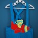 Vintage Teal Overalls with Airplane Applique- Size 12 Months