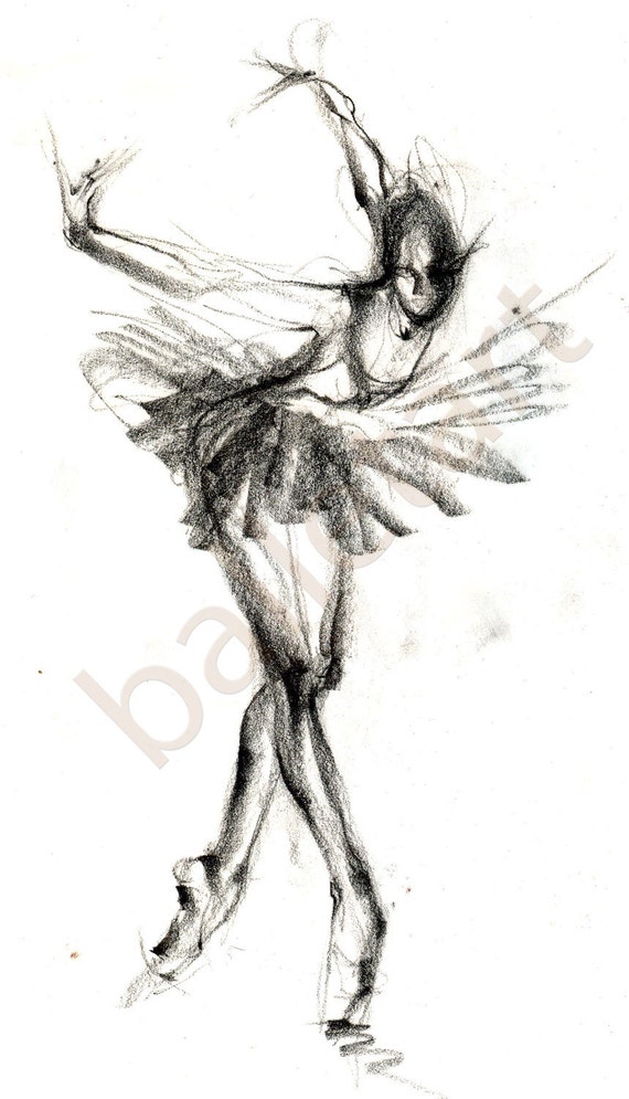 Items similar to Ballerina Painting - Black Swan - Ballet Art - art