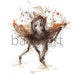 Spontaneous moves or happy autumn leafs - art print - dance art - drawing - print - painting - ballet art - illustration