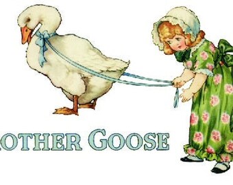Art Deco Style Mother Goose Nursery Rhyme Decal 1920's