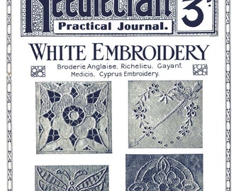 Antique White Embroidery Broderie Anglaise Richelieu Gayant Needlecraft Journal No 185 Series 2 CD