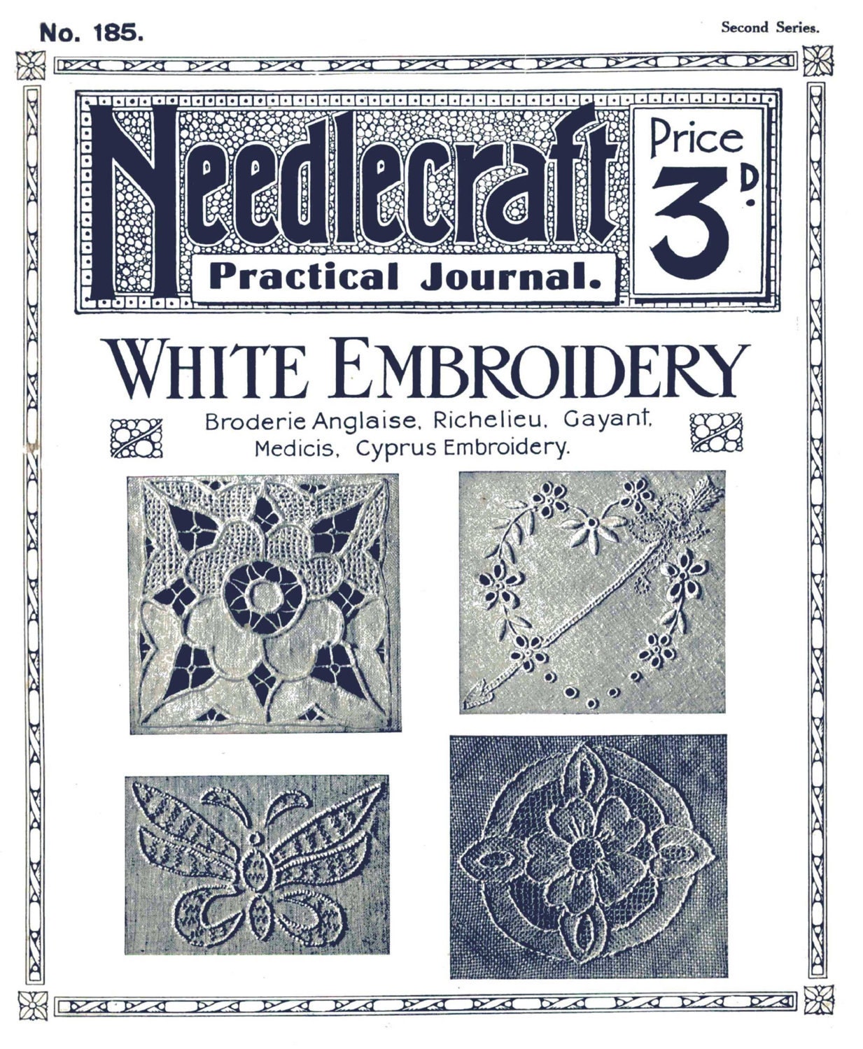 Antique White Embroidery Broderie Anglaise Richelieu Gayant