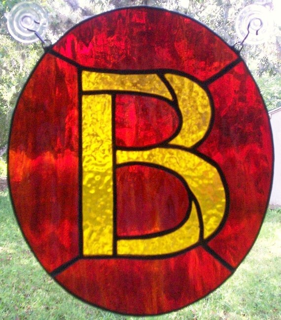 Letter B Initial CUSTOM Stained Glass By StainedGlassAndMore