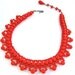1940s Woven RED Glass Beaded Vintage Choker NECKLACE