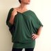 Cotton Tunic/ Top- Oversize 'wings' cotton green tunic top