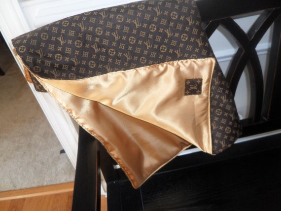 Items similar to Designer Inspired Louis Vuitton Print Satin Baby Blanket on Etsy