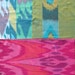 3 Pure 100% silk Scarves - handmade - soft- natural- Uzbek ikat Scarves